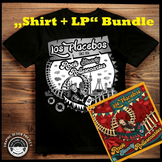 Los Placebos - Rocksteady Rollercoaster (BUNDLE) LP + Shirt, black Vinyl limited 30 copies