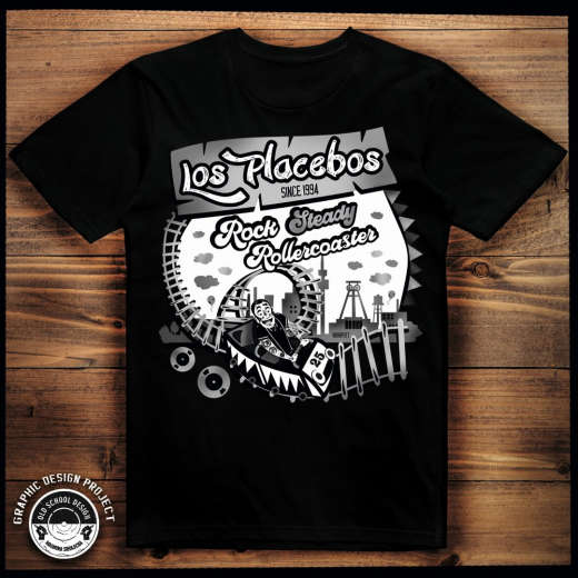 Los Placebos - Rocksteady Rollercoaster T-Shirt (black)