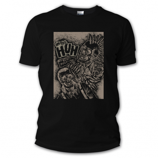 On the Huh - Rebel RocknRoll Tshirt (black) grey print