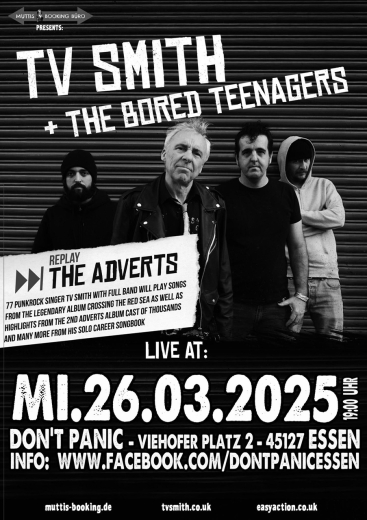 TV Smith & the Bored Teenagers ADVERTS (Ticket) 26.03.25 Dont Panic Essen