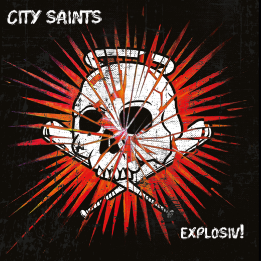 City Saints – Explosiv! (LP) yellow with blue and white splatter Vinyl Gatefolder