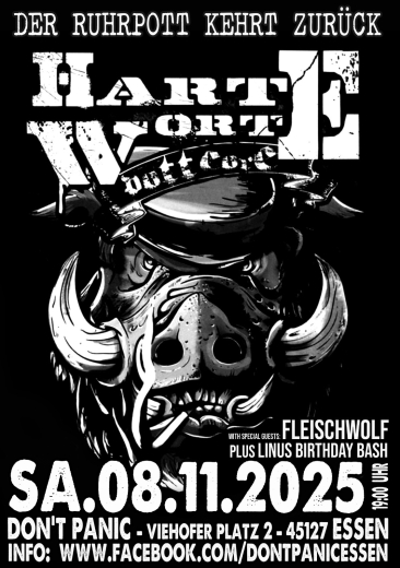 Harte Worte / Fleischwolf (Ticket) 08.11.25 Dont Panic Essen