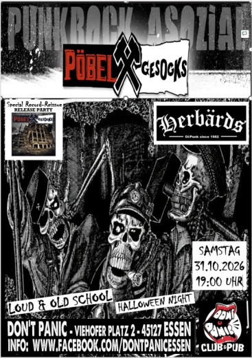 Pöbel & Gesocks / Herbärds - Halloween Night (Ticket) 31.10.26 Dont Panic Essen