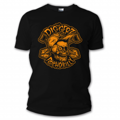 Diggerz - Grubenzombie T-Shirt (black) retro-orange Print