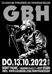 GBH - Live! (Ticket) 13.10.22. Dont Panic Essen