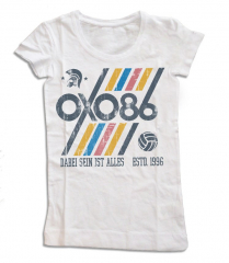 Oxo 86 - Dabei sein ist Alles Girlie-Shirt (white) Fair Trade 100% Baumwolle